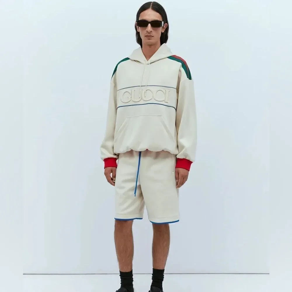Gucci NWT Logo Embossed Web Stripe Basketball Shorts Medium